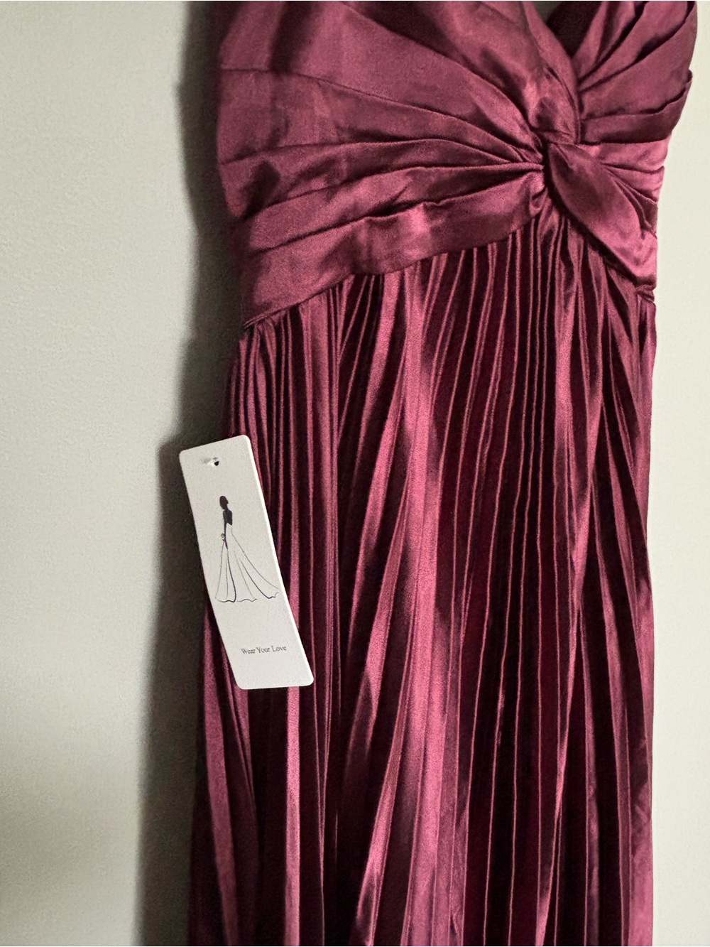 Satin V-Neck Pleated Maxi Dress - Picture 4 of 6